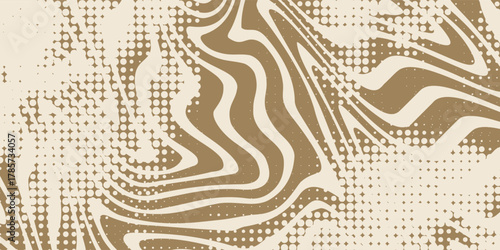 Vector background of abstract wavy lines. Brown and yellow waves pattern.