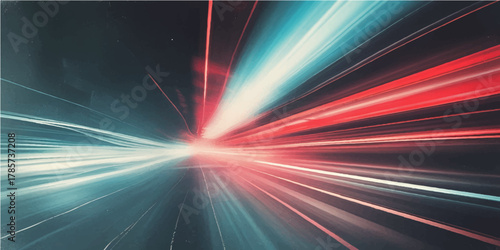 An abstract colorful background features fast lines of bright light creating a sense of speed and energy