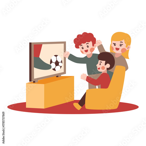 watch football with family on TV