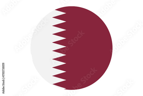 Qatar flag in a circle simple flat vector design isolated on white background