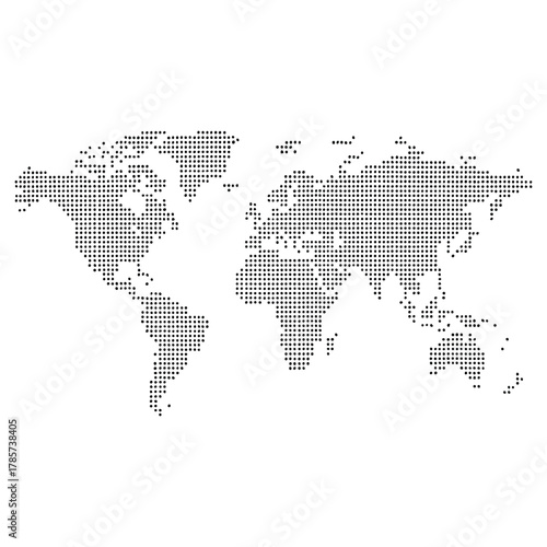 Dotted World Map Global Network Minimal Vector Illustration
