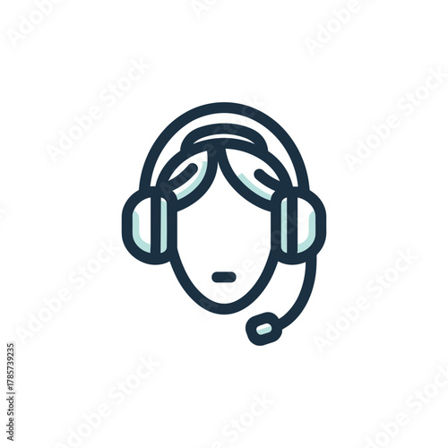 Illustration of a person wearing a headset, likely a customer service representative or support staff.