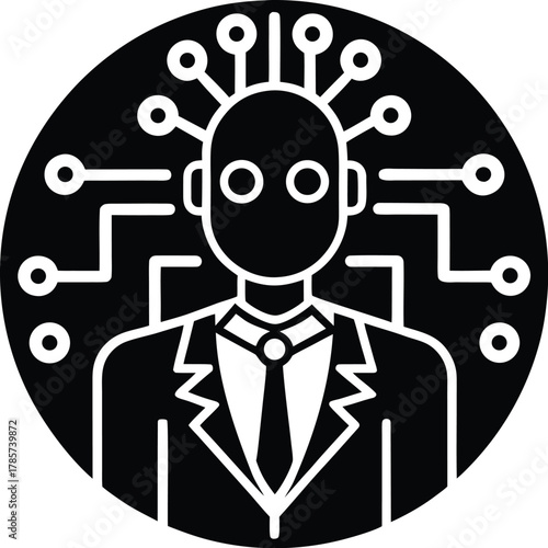 Adobe Illustrator Artwork Big data and AI technology, Business intelligence and AI data science, Automating data processing, Machine learning and business intelligence, AI driven data processing, KPI 