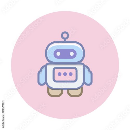 Minimalist Vector Graphic of a Chatbot Icon