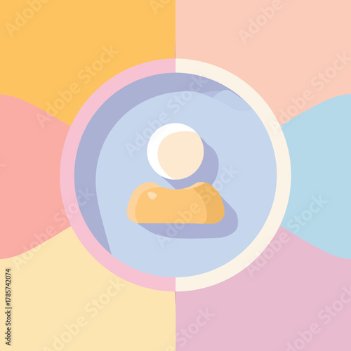 Flat 2D graphic of an add friend icon for social networking