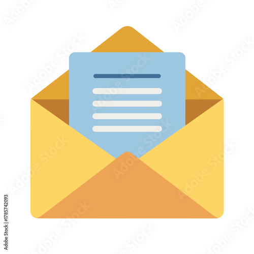 Graphic Icon of an Open Envelope Holding a Letter