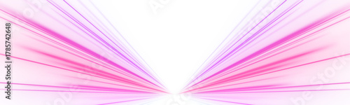 Neon corridor with glowing straight lines creating a tunnel effect. Vector PNG perfect for futuristic backgrounds, motion graphics, or digital banners. Dynamic luminous depth.