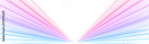 Glowing straight neon lines forming a corridor effect on transparent background. Perfect for digital banners, motion graphics, or futuristic compositions. Vibrant luminous depth.