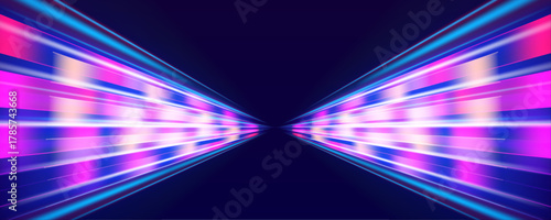 Pink-purple neon trails twist across a transparent PNG background, creating dynamic digital energy. Polygonal shapes float along the glowing paths. Perfect for AI or tech visuals.