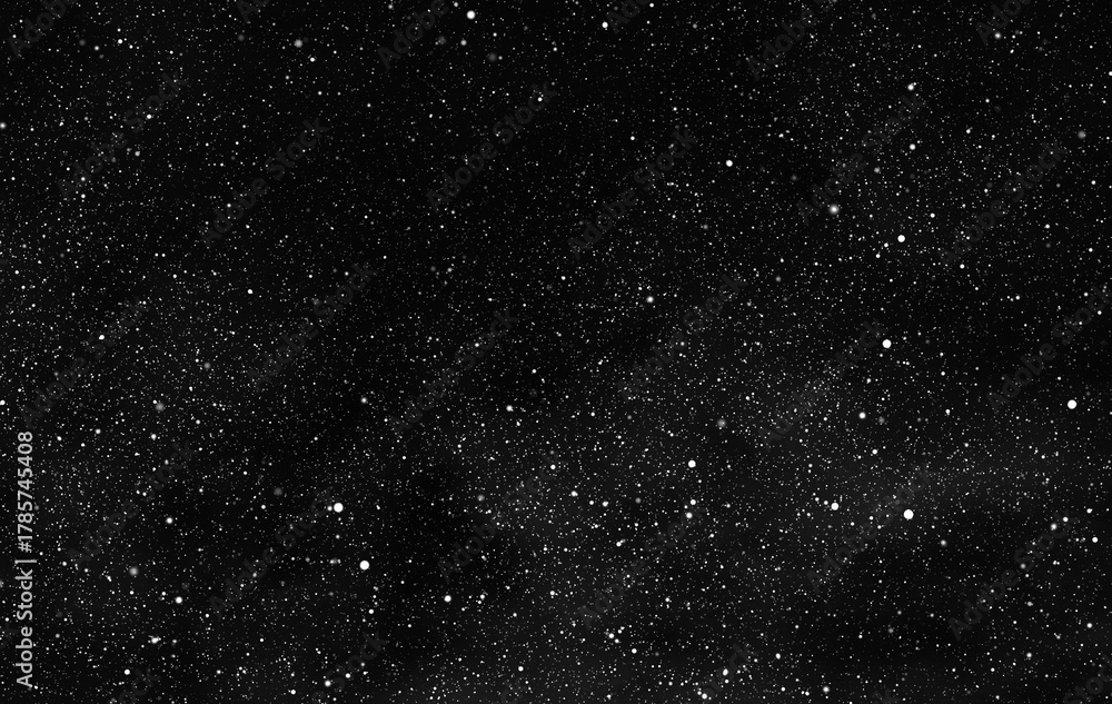 Fototapeta premium Space star shape sky night background, black starry cosmos abstract pattern dark blue science, textile cosmic galaxy astronomy decoration fantasy wallpaper landscape.