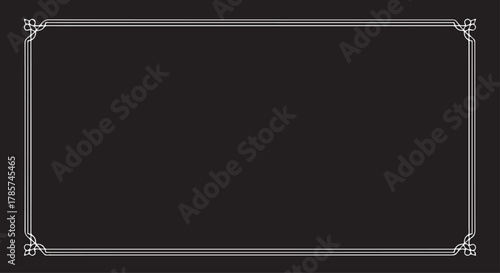 Elegant decorative classic vector border frame template on dark background for design use