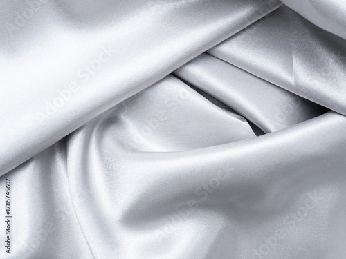 Cloth silver grey fabric background soft pattern texture abstract fashion design textile clothing silk surface wallpaper luxury, backdrop wedding christmas decoration romantic, mockup cosmetic