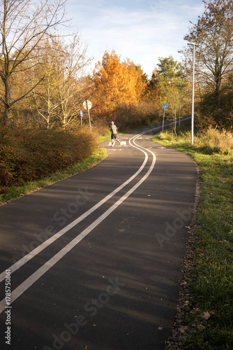 Pedestrian and bicycle path, sports and recreation.
