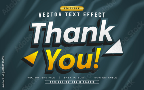Thank You 3D editable text effect style
