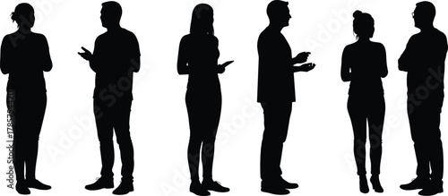 Silhouette people talking, communication concept, teamwork discussion, business conversation, casual meeting, social interaction, partnership dialogue, 