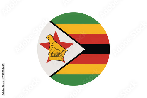 Free Download Zimbabwe flag in a circle national symbol of Zimbabwe vector illustration isolated on white background - GFXLoad