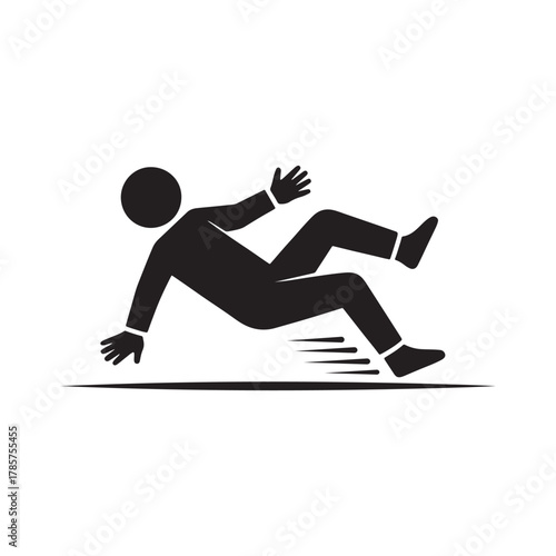 Caution wet floor icon vector