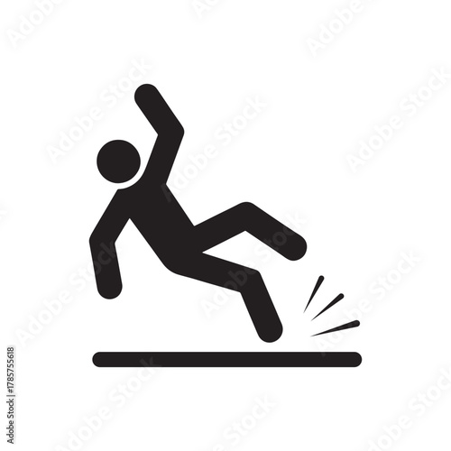 Caution wet floor icon vector