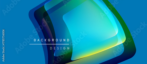 Abstract geometric design. Vibrant blue, green hues create layered effect. Modern background suitable for digital projects.