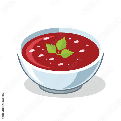 Bowl of Delicious Tomato Soup with Fresh Herbs A Simple & Flavorful Culinary Delight