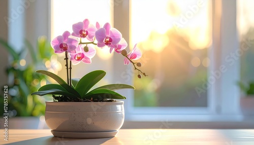Wallpaper Mural Pink floral bouquet in a glass vase on a window table is a spring nature decoration Torontodigital.ca
