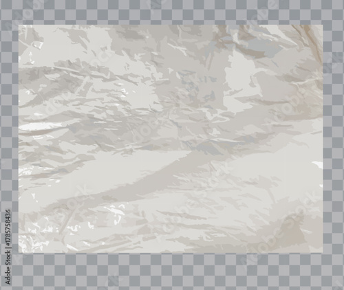 White Cellophane Plastic Vector Background