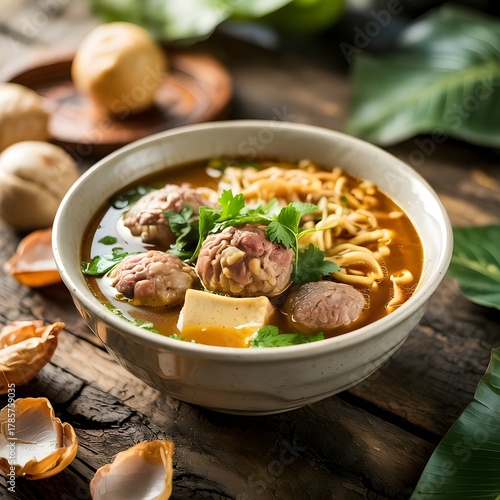 Steaming Bowl of Bakso – Traditional Indonesian Street Food Art