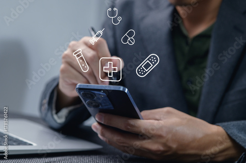 Person Using Smartphone to Manage Health and Care Information