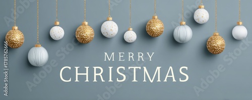 christmas greeting card with hanging decoration illustration