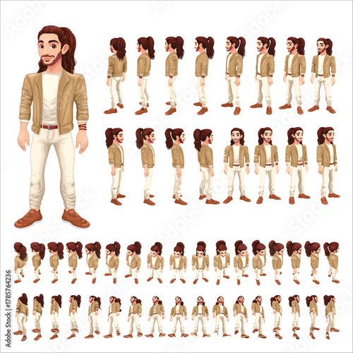 Casual Man Character Poses for Isometric use