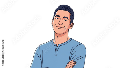 Portrait of a confident young man with arms crossed, smiling