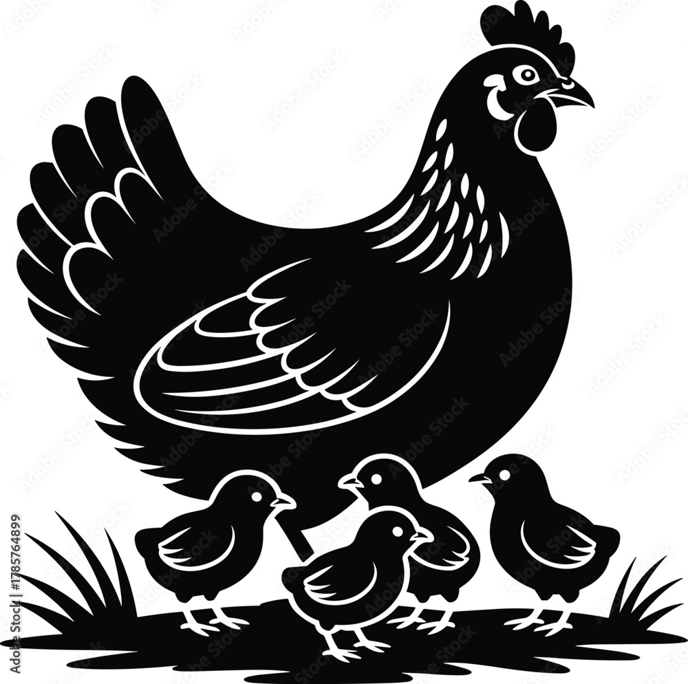 Fototapeta premium Chicken & Rooster SVG, Farm Scene svg