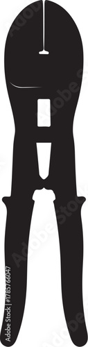 Black silhouette of bolt cutters on a white background tool cutting tool on transparent background