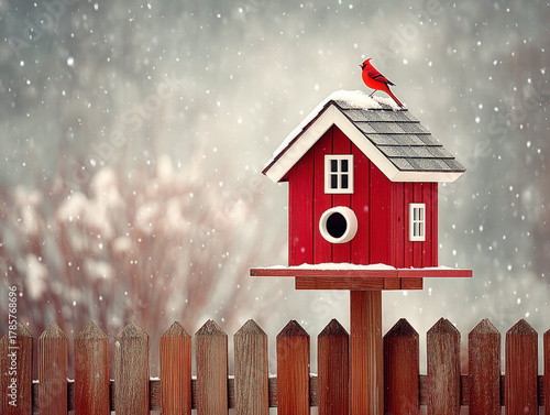 birdhouse in the snow