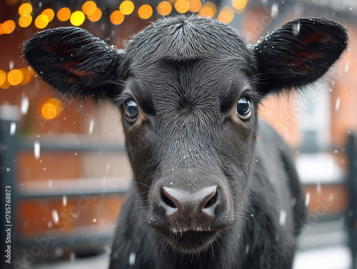 calf in the snow