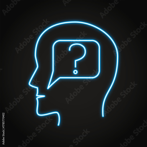 Dysnomia disorder neon line icon