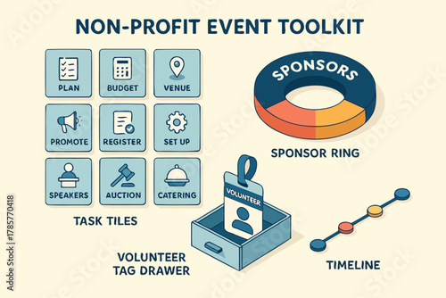 Non-profit event toolkit with planning resources and volunteer management