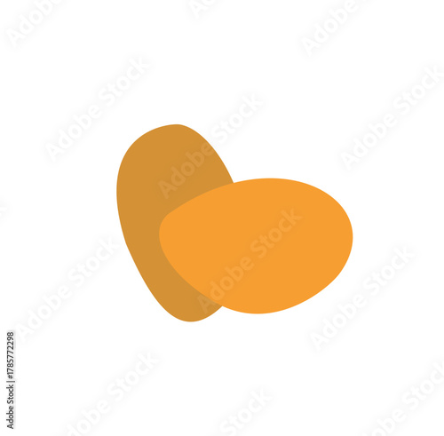 Two Almonds Simple Illustration, Flat Design