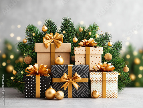 unwrapped Christmas gifts u...