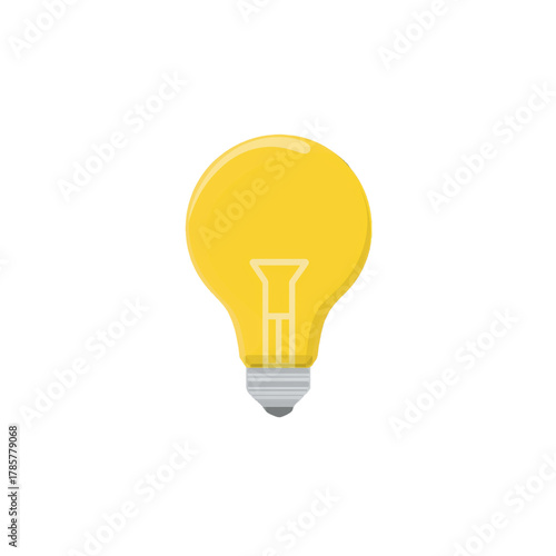 flat 2D icon vector illustrator a glowing light bul