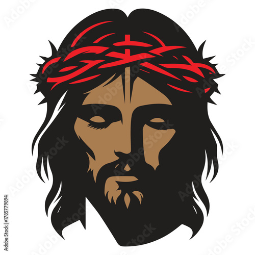 Jesus Christ silhouette logo icon on white background.