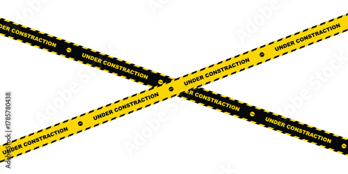 A series of yellow and black striped lines with the word Danger written on them