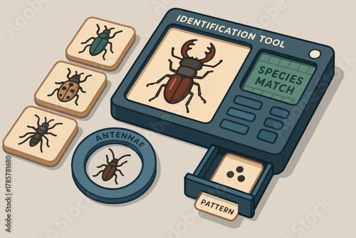 Insect identification tool with matching species display and patterns