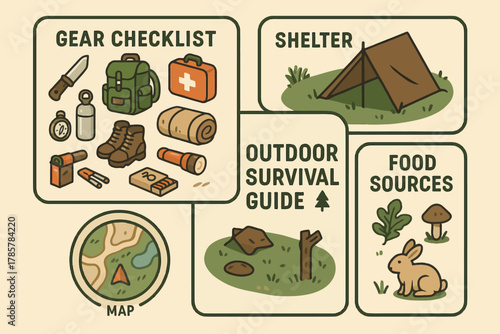 Outdoor survival guide: essential gear, shelter, and food sources
