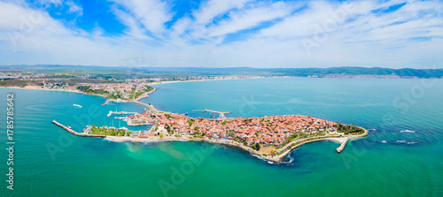 Nesebar or Nessebar aerial panoramic view, Bulgaria