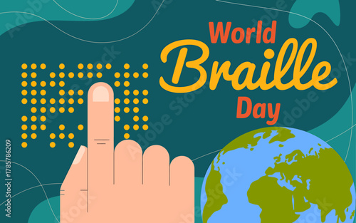 World Braille Day Illustration Celebrating Accessibility and Awareness for the Visually Impaired Community