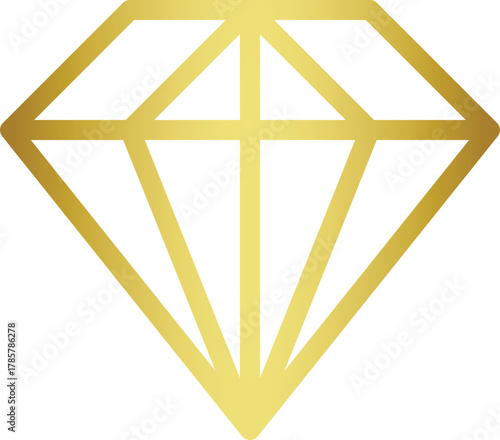 Geometric Gold Diamond Icon for Luxury, Jewelry, and Branding Design