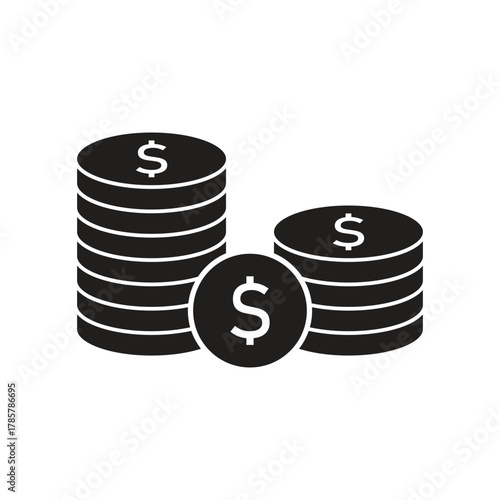 Stacked Dollar Coins Vector for Finance, Wealth, and Investment