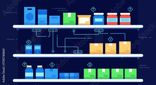 Smart Shelf IoT E-Commerce Inventory Icon