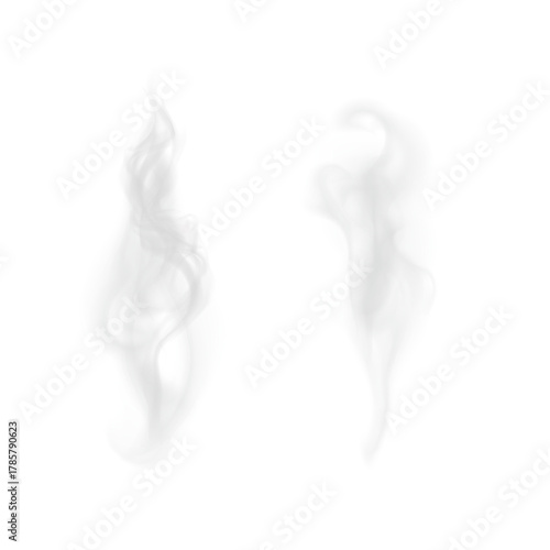 Transparent Smoke Background—Dual Swirling Vapor Over Dark